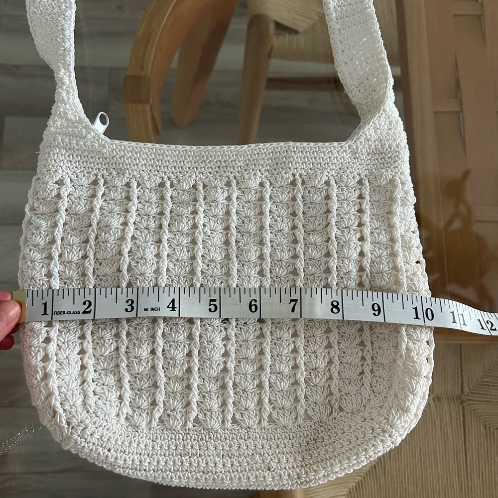 Vintage White Cotton Crochet Bag - Picture 3 of 10